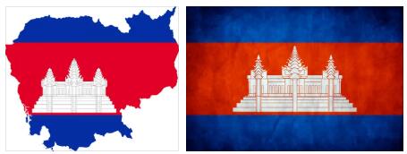 Cambodia Flag and Map