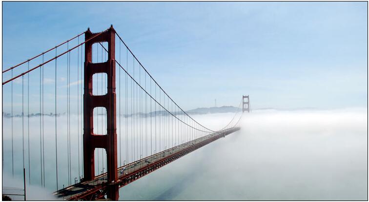 Bridge Golden Gate in the fog