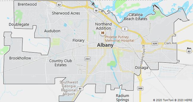 Map of Albany, Georgia
