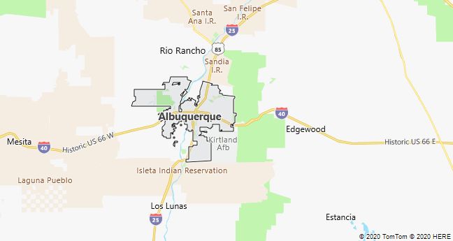 Map of Albuquerque, New Mexico
