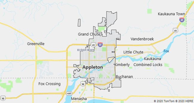 Map of Appleton, Wisconsin