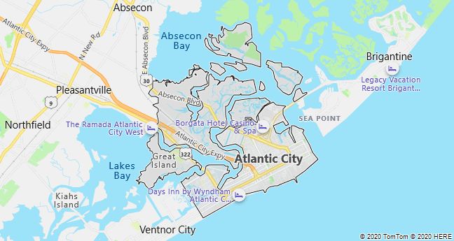 Map of Atlantic City, New Jersey