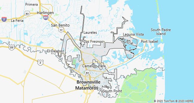 Map of Brownsville, Texas