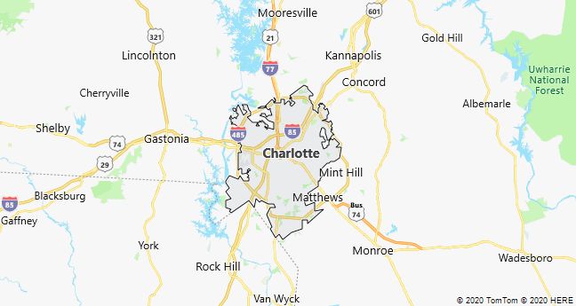 Map of Charlotte, North Carolina