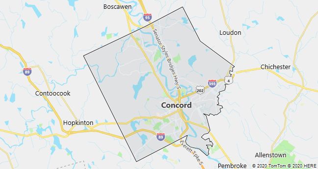 Map of Concord, New Hampshire