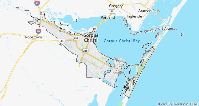 Map of Corpus Christi, Texas