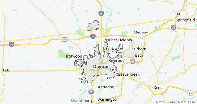 Map of Dayton, Ohio