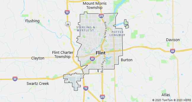 Map of Flint, Michigan