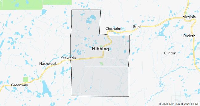 Map of Hibbing, Minnesota