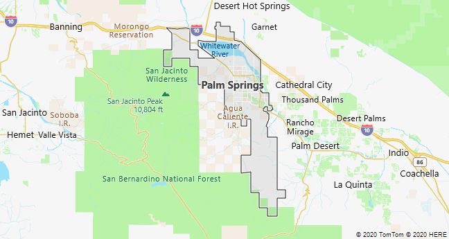 Map of Palm Springs, California