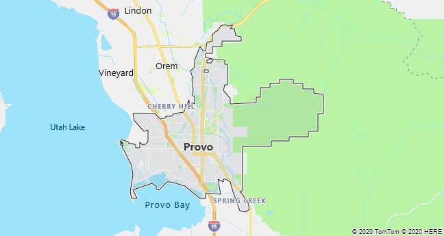 Map of Provo, Utah