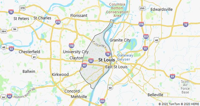 Map of Saint Louis, Missouri