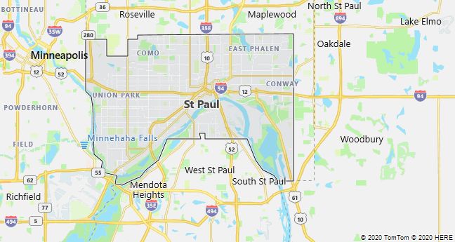 Map of Saint Paul, Minnesota