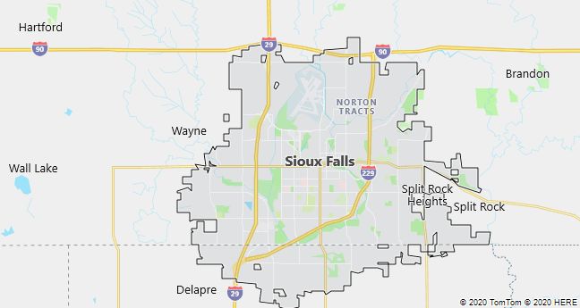 Map of Sioux Falls, South Dakota