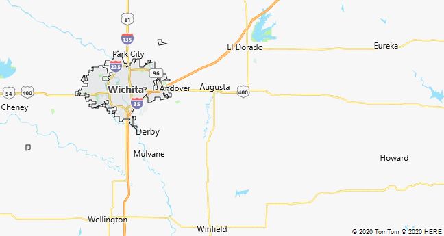 Map of Wichita, Kansas