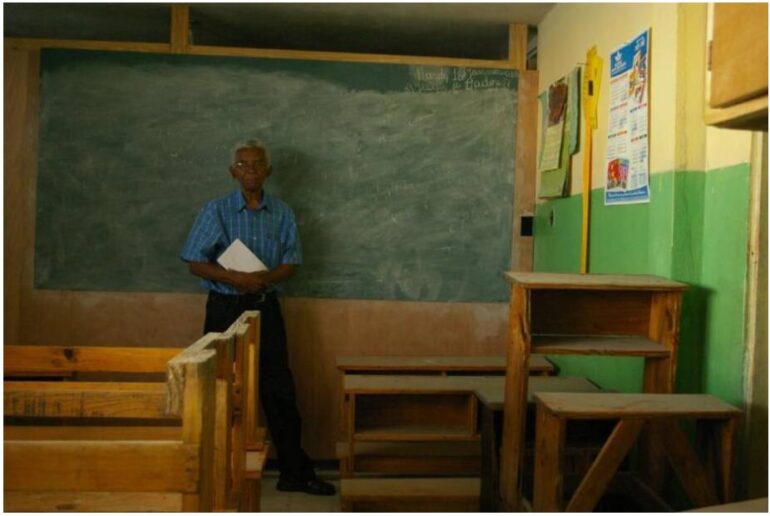 Abandoned school class after the 2010 earthquake Haiti